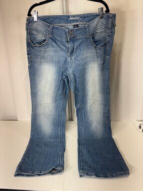Amethyst Jeans Light Blue Washed Flare Denim 3517
